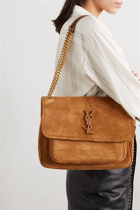 ysl greyish brown|ysl brown suede bag.